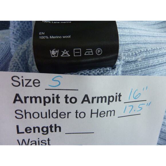 NWT Perfect Moment Cable Merino Wool Sweater Blue Star S - Picture 7 of 8